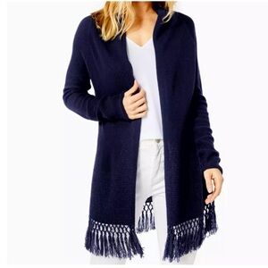 Lilly Pulitzer Tatum Open Front Cardigan In True Navy Size M